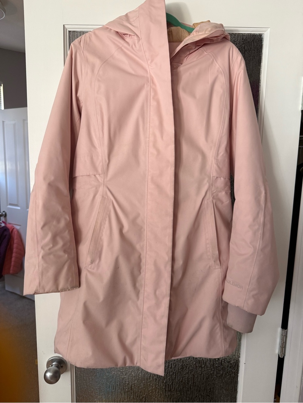 lululemon Light Pink insulated rain jacket size 8